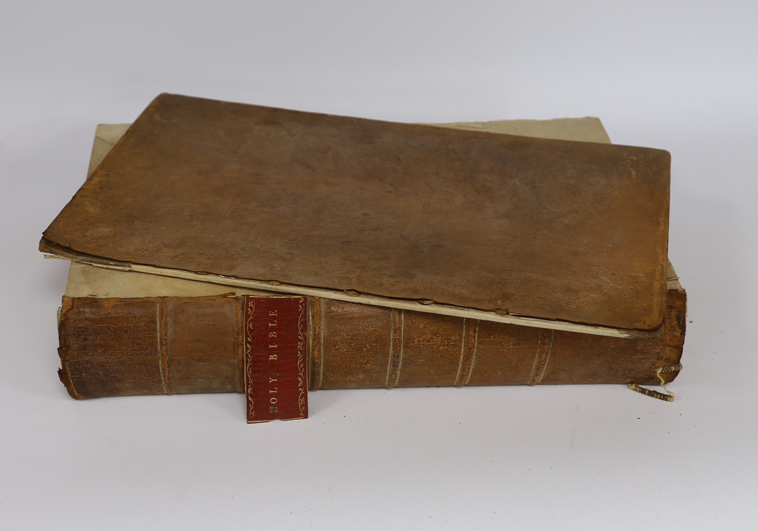 BIBLE - A provincially printed later 18th century folio Bible, the Authorised Version. The Holy Bible: containing the sacred texts of the Old and New Testaments....(and) A Complete Concordance....general and NT. titles,